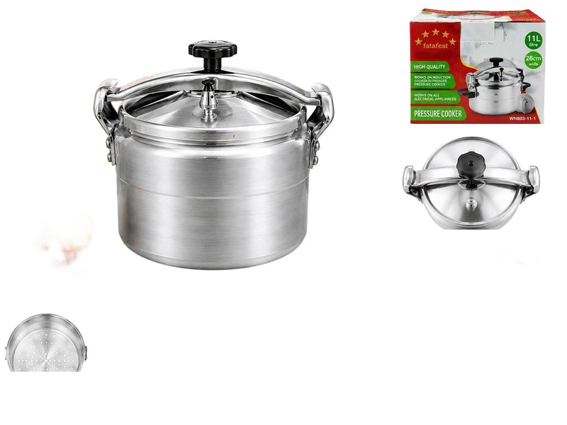 11 Liter-Fatafeat Aluminium-Schnellkochtopf mit Dämpfeinsatz