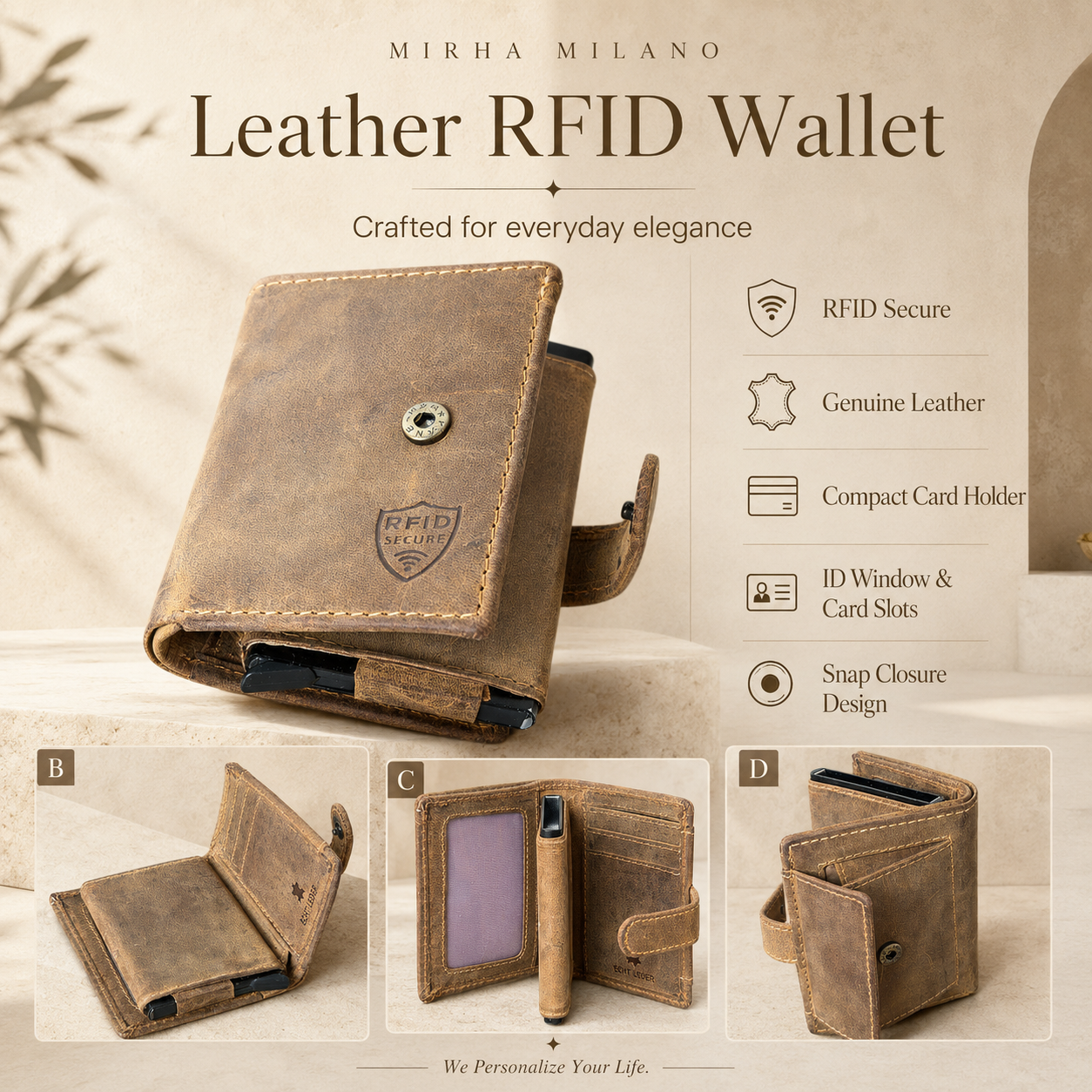 RFID Leder Kartenetui