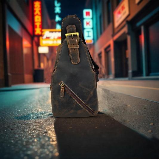 Leather Crossbody Bag with Engraving