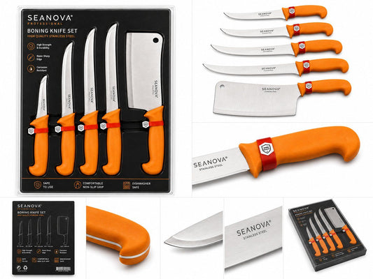 SEANOVA-Profi Küchenmesser 5 Set mit Hackmesser