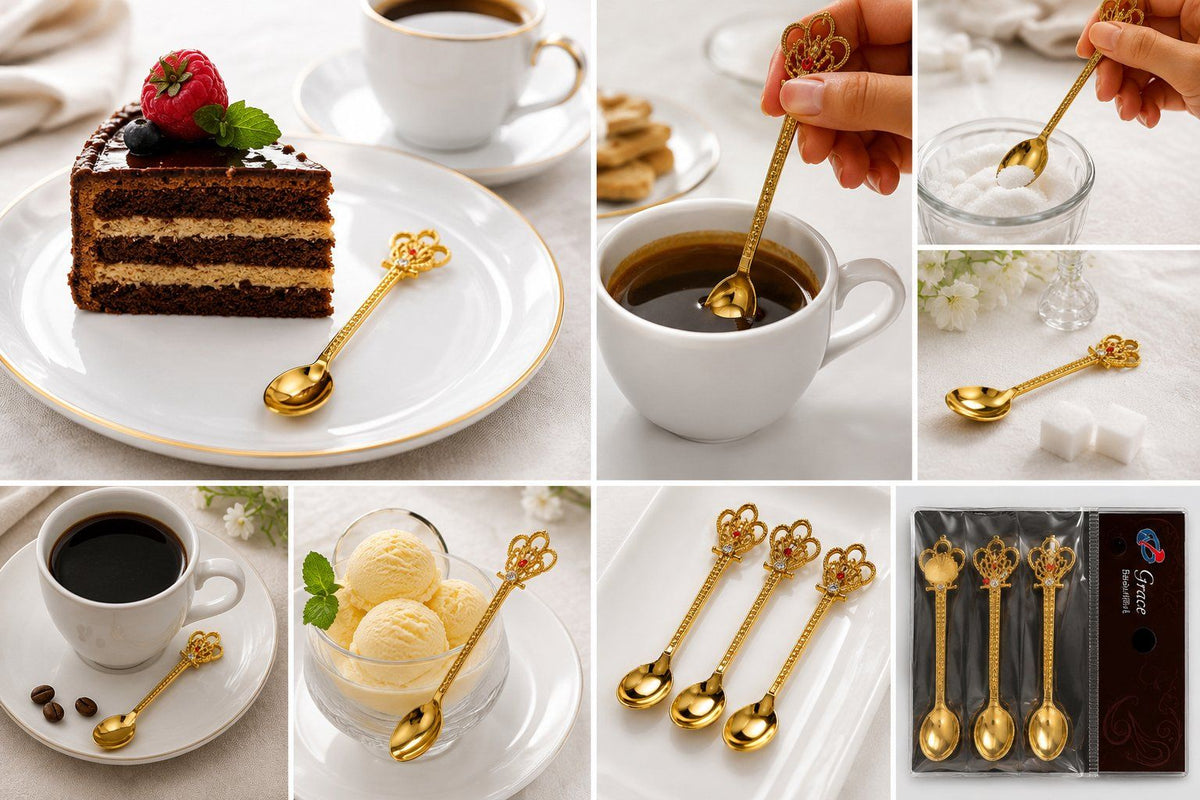Teelöffel-Set aus Edelstahl - 4