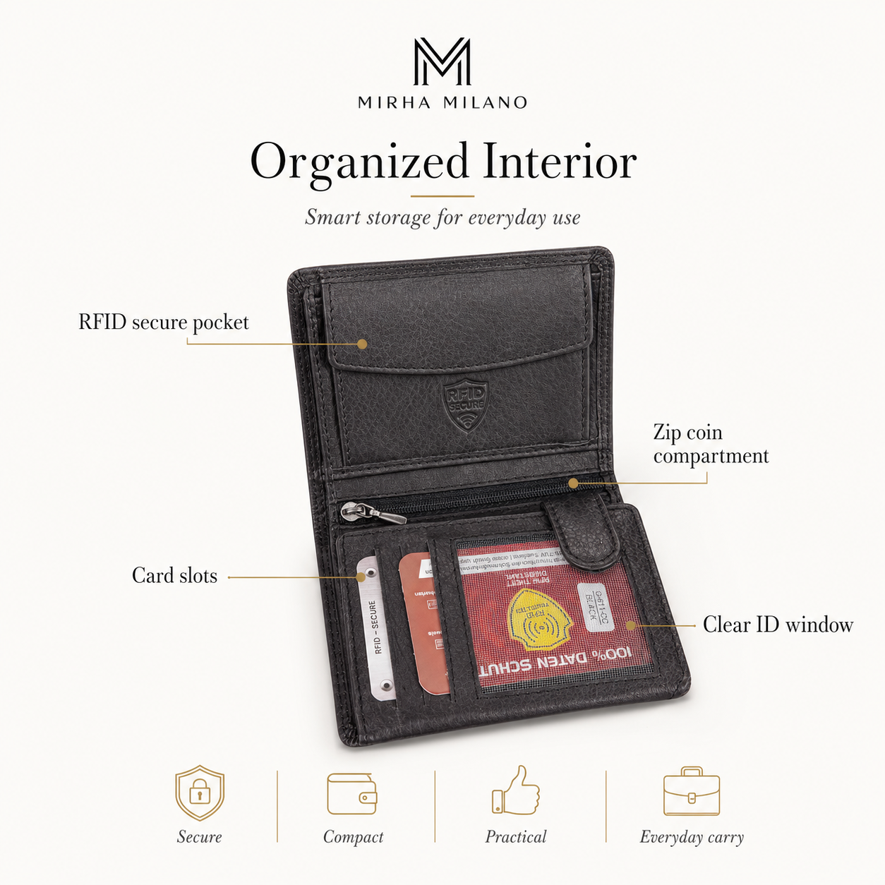 RFID Leather Wallet with Engraving
