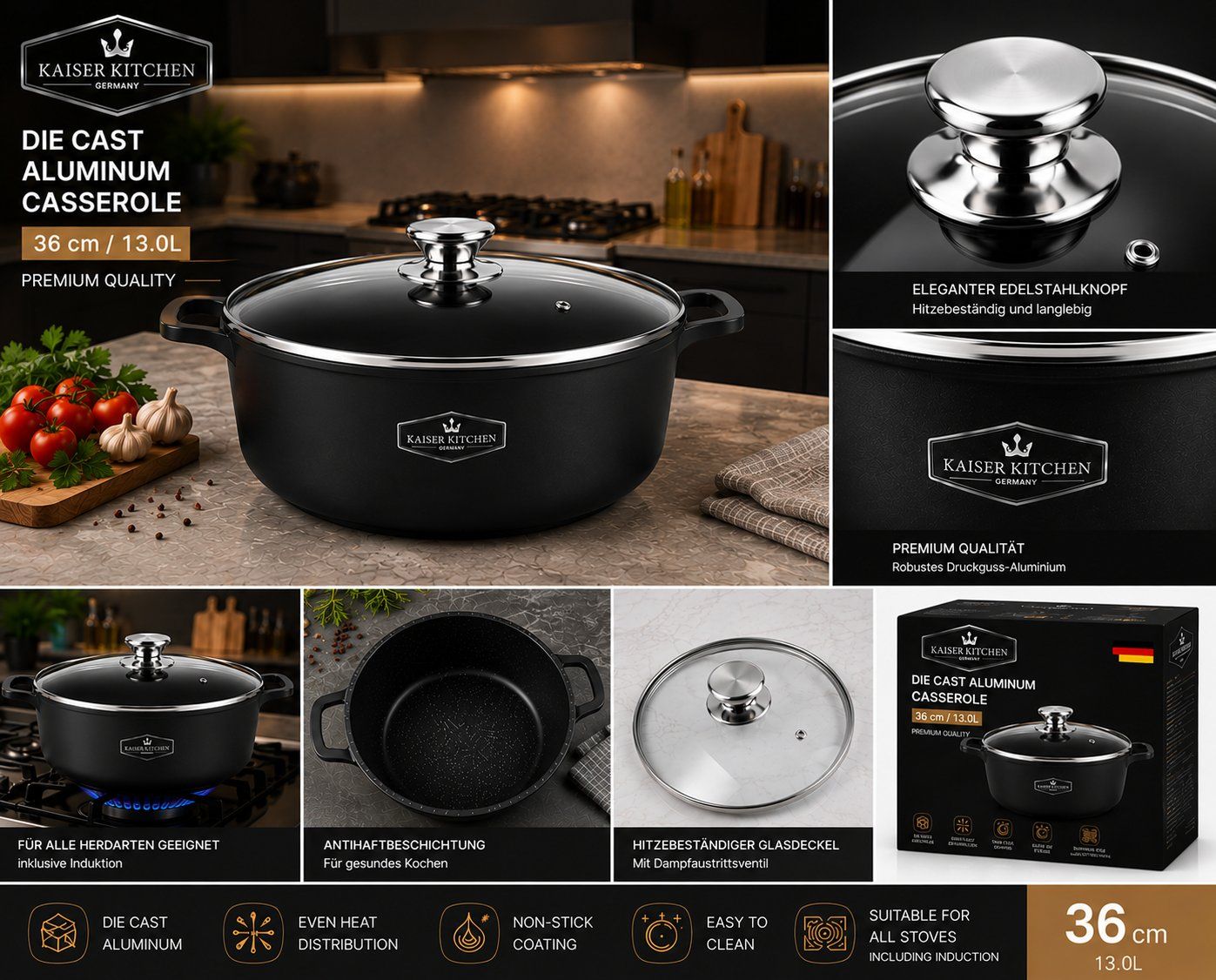 Kaiser Kitchen Keramik Topf 36cm