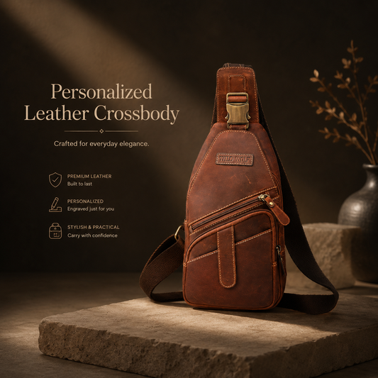 Leder Crossbody Bag mit Gravur