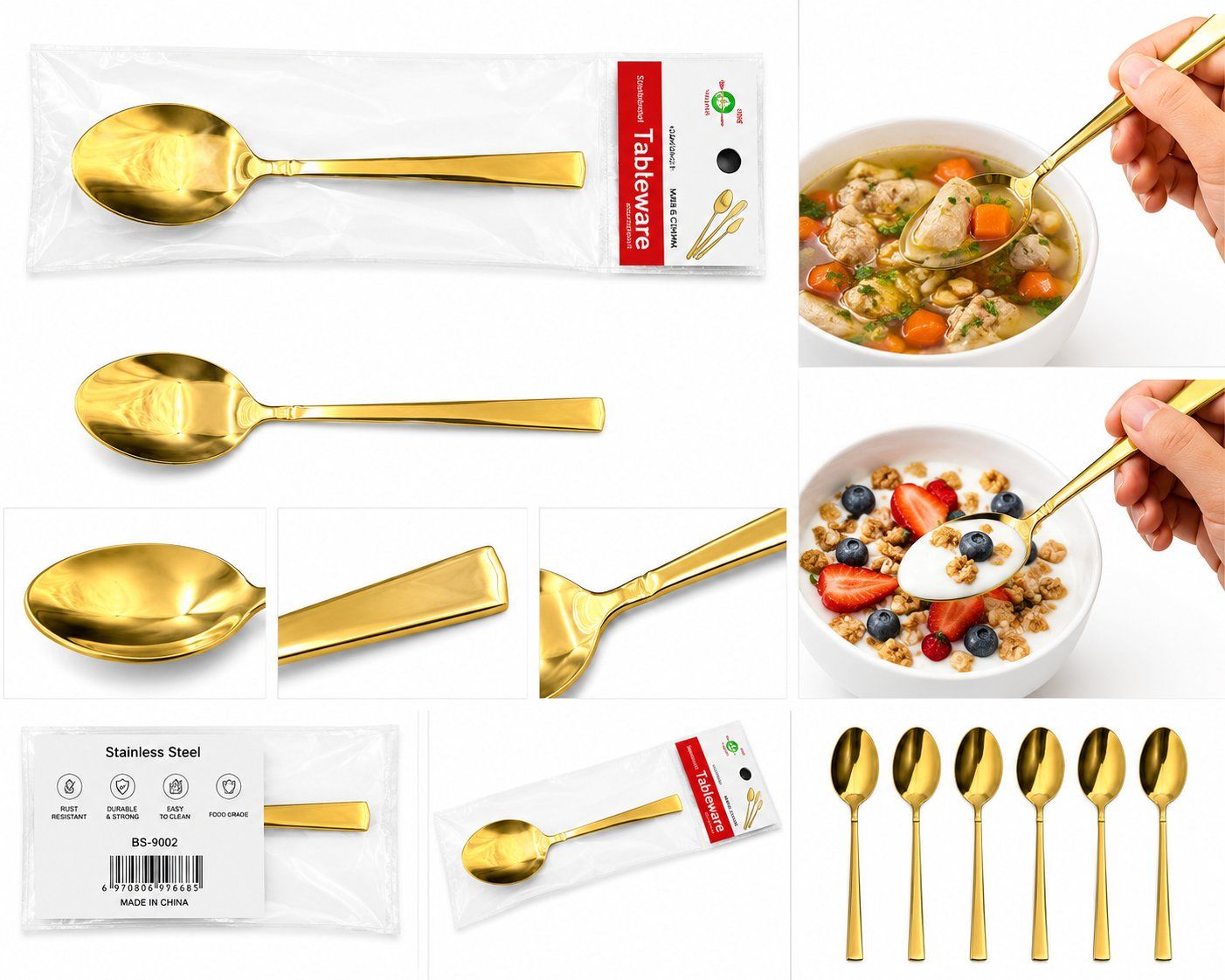 Esslöffel-Set aus Edelstahl - 5