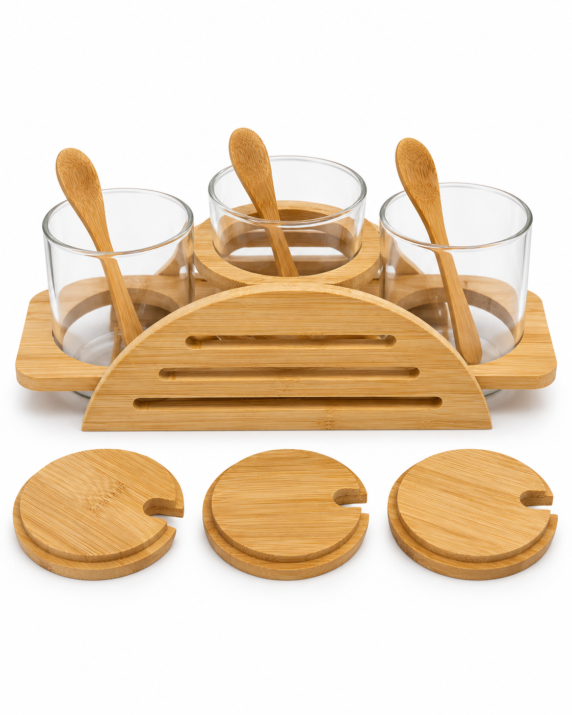 Vorratsdosen Set Kaffee Tee Zucker – 3-teilig mit Tablett