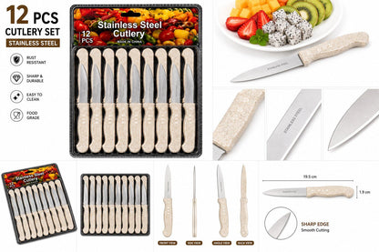 12 Set Gemüsemesser mit Holzgriff - 2