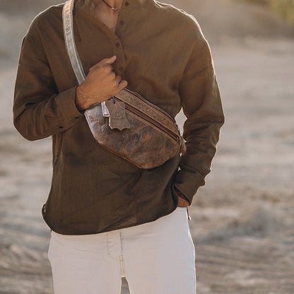 Leather Thigh Bag with Engraving