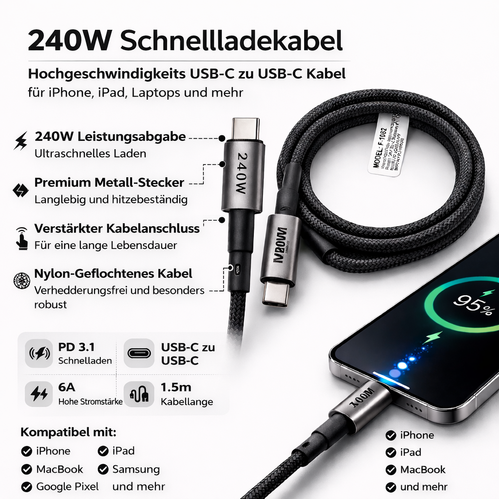 240W high-quality USB Type C cable