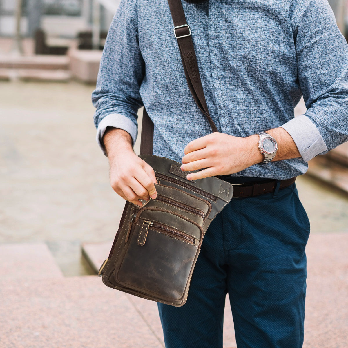 Leather Fanny Pack with Engraving