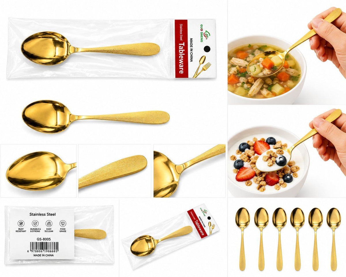 Teelöffel-Set aus Edelstahl - 3