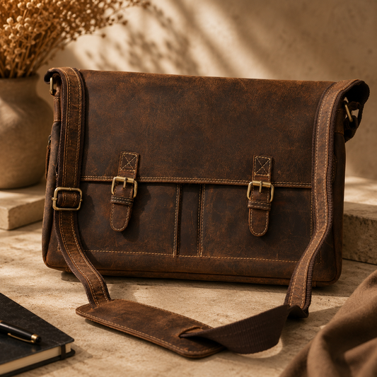 Leder Laptoptasche mit Gravur
