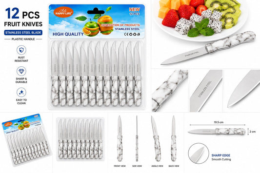 12 Set Gemüsemesser mit Holzgriff