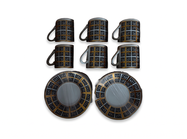 Kaffeetassen Set Design 01 – 6 Tassen mit Untertassen