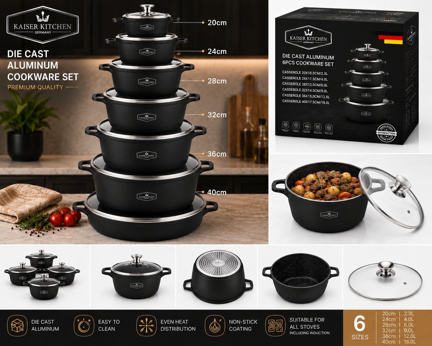 Kaiser Kitchen Keramik Topf  40x18cm/9l - 3