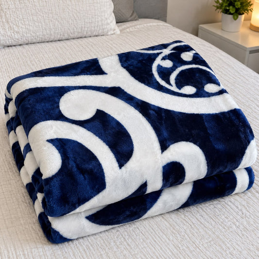 Kaiser Home Germany Kuscheldecke 220x240 cm Blau Weiß