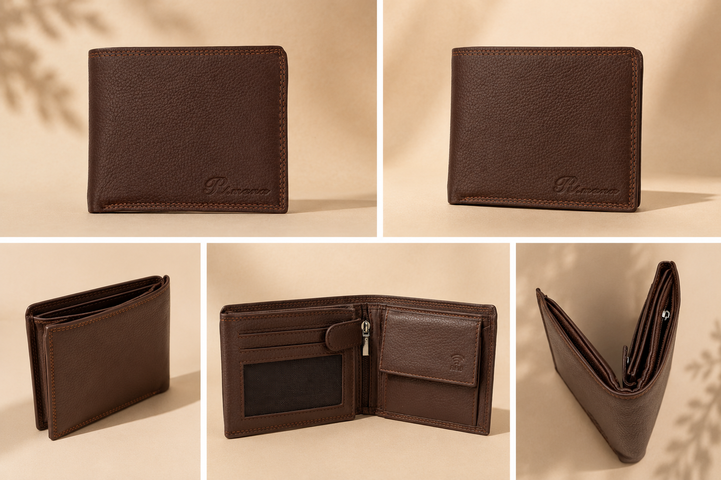 Romagna Leder Geldbörse Querformat - Braun Bild 3