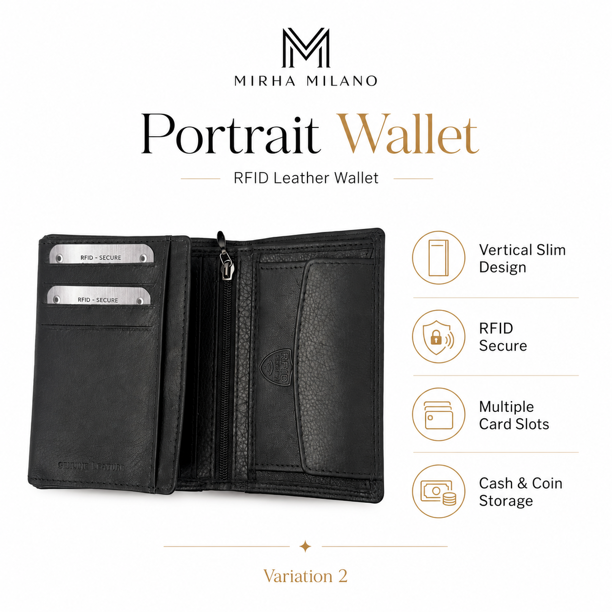 RFID Leather Wallet with Engraving