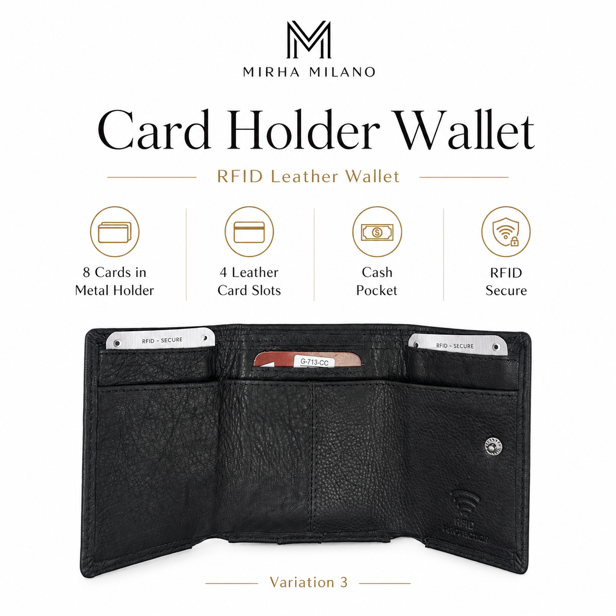 RFID Leather Wallet with Engraving
