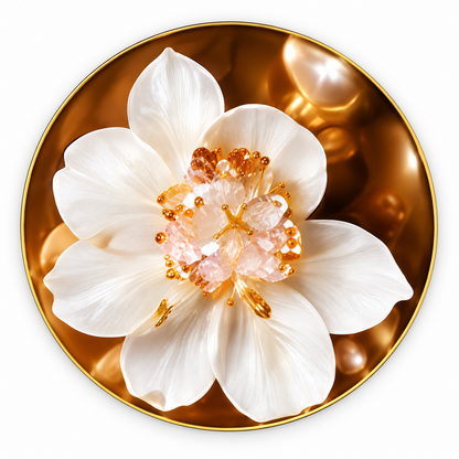 Runde Wanddekoration 56 cm – Orchidee Weiß