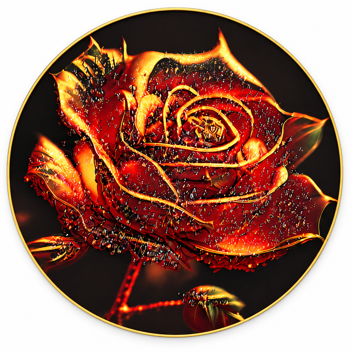 Runde Wanddekoration 56 cm – Rose Rot