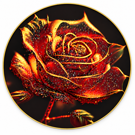 Runde Wanddekoration 56 cm – Rose Rot