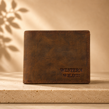Leder Geldbörse Wild Wolf Compact Querformat RFID Bild 4